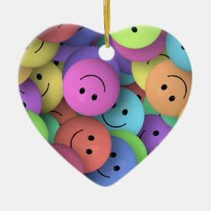 Adorno De Cerámica Arte de Emoji de Caritas Felices Coloridas
