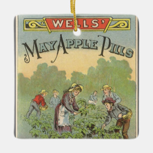 Adorno De Cerámica Arte de etiqueta de producto antiguo, pastillas de