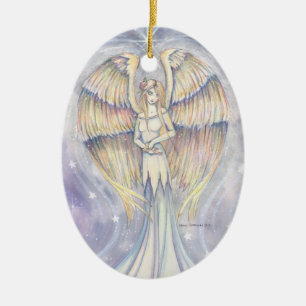 Adorno De Cerámica Arte de fantasía Ángel del ala dorada