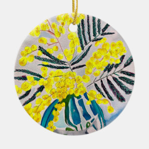 Adorno De Cerámica Arte de flores australiano nativo de Wellow
