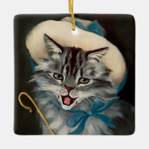 Adorno De Cerámica Arte de gato “Little Bo-Peep” por GL Barnes