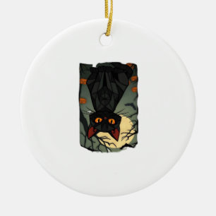 Adorno De Cerámica Arte de gato negro místico de Halloween - Felino e