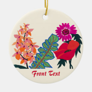 Adorno De Cerámica Arte de jardín floral boho maximalista vibrante