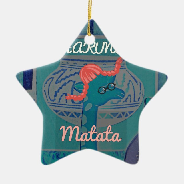 Adorno De Cerámica Arte de jirafa lúdico: Un destello africano (Frente)