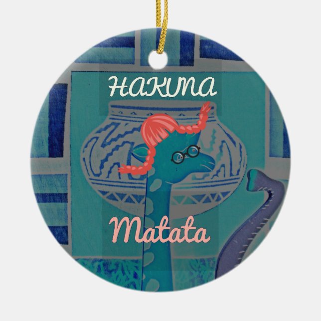 Adorno De Cerámica Arte de jirafa lúdico: Un destello africano (Frente)