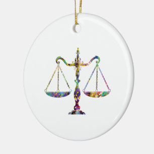 Adorno De Cerámica Arte de la Balanza de la Justicia