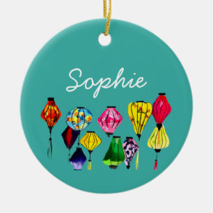 Adorno De Cerámica Arte de la linterna china