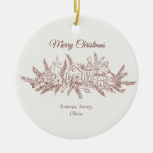 Arte de línea de Navidad vintage