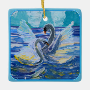 Adorno De Cerámica "Arte de los niños" en Swans