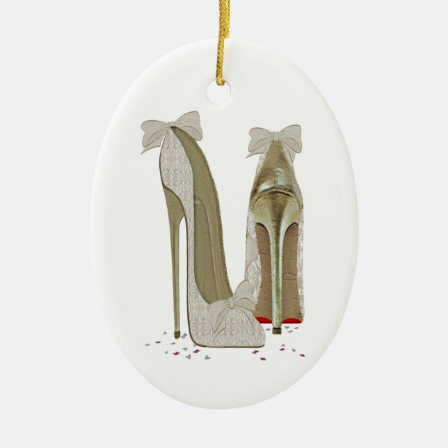 Adorno De Cerámica Arte de los tacones altos de la boda (Frente)