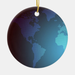 Adorno De Cerámica Arte de mapa mundial gradiente de punto digital