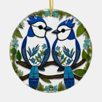 Arte de papel de pájaros arrendajos azules