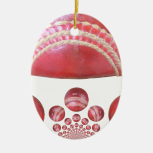 Adorno De Cerámica Arte de Pelota de Cricket Roja - Crimson Spin