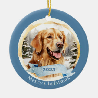 Adorno De Cerámica Arte de perro acuarela Golden Retriever