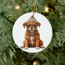 Adorno De Cerámica Arte de perro de boxer personalizado
