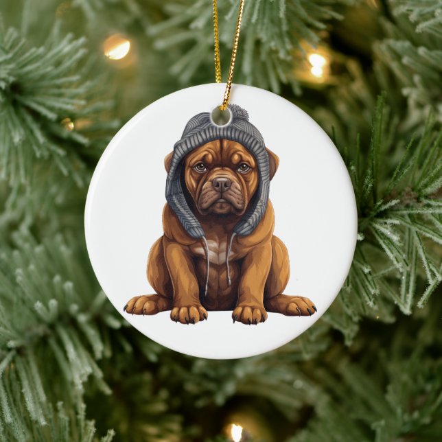 Adorno De Cerámica Arte de perro de cane corso personalizado (Árbol)