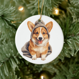 Adorno De Cerámica Arte de perro de Pembroke Welsh Corgi personalizad