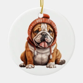 Adorno De Cerámica Arte de perros de Bulldog personalizado