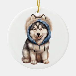 Adorno De Cerámica Arte de perros Husky Siberiano Personalizado