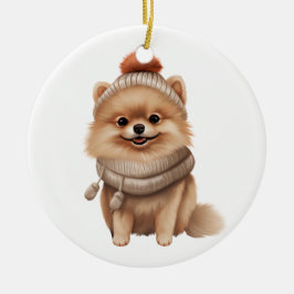 Adorno De Cerámica Arte de perros pomeranianos personalizado