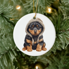 Adorno De Cerámica Arte de perros rotuiler personalizado
