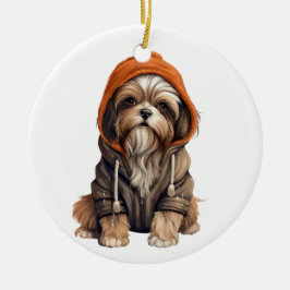 Adorno De Cerámica Arte de perros shih tzu personalizado