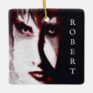 Adorno De Cerámica Arte de retrato de hombre de música goth post punk