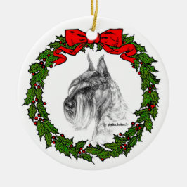 Adorno De Cerámica Arte de Schnauzer estándar de Glenda S. Harlan