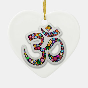 Adorno De Cerámica Arte de Símbolo Floral Namaste