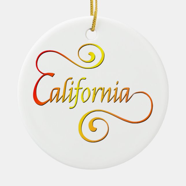 Adorno De Cerámica Arte de tipografía de California (Frente)