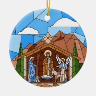 Adorno De Cerámica Arte de vidrieras de la Natividad, nacimiento del