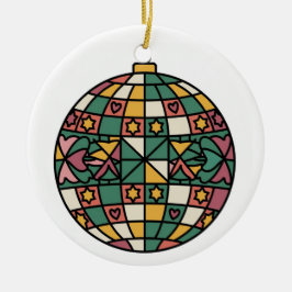 Adorno De Cerámica Arte de vidrio manchado, disco Ball estilo de vidr