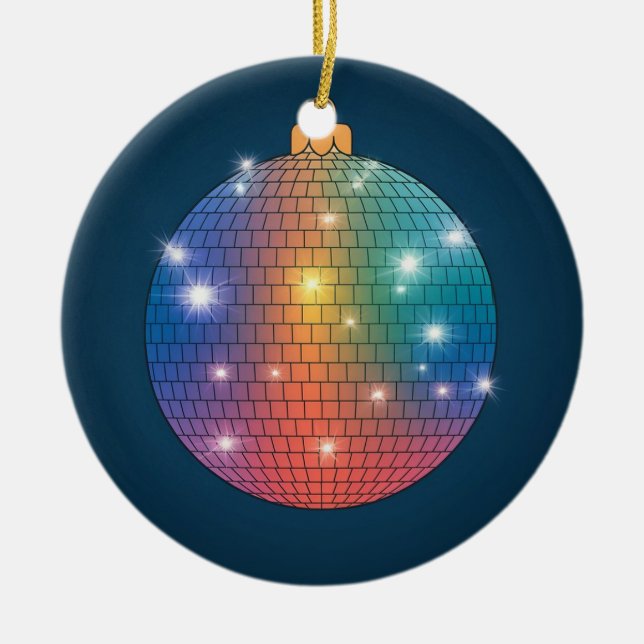 Adorno De Cerámica Arte de vidrio manchado, disco Ball estilo de vidr (Frente)