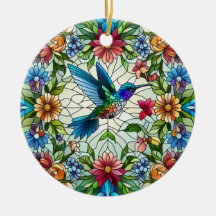 Arte de Vidrio Teñido, Colibrí de Vidrio Teñido