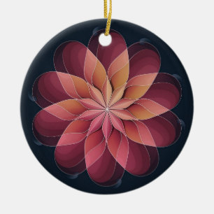 Adorno De Cerámica Arte de Vidrio Teñido, Flor Abstracta de Vidrio Te