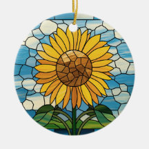 Arte de Vidrio Teñido, Girasol de Vidrio Teñido