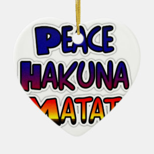 Adorno De Cerámica Arte degradado de Peace Hakuna Matata