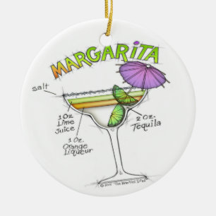 ADORNO DE CERÁMICA ARTE DEL CÓCTEL DE LA RECETA DE MARGARITA