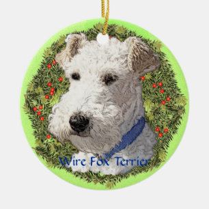 Adorno De Cerámica Arte del fox terrier del alambre