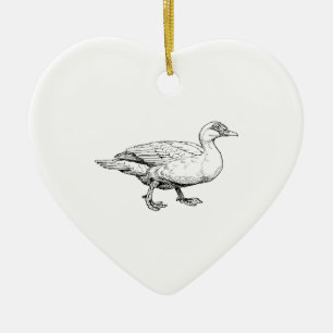 Adorno De Cerámica Arte del pájaro del pato de Muscovy