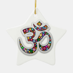 Adorno De Cerámica Arte del símbolo floral Namaste