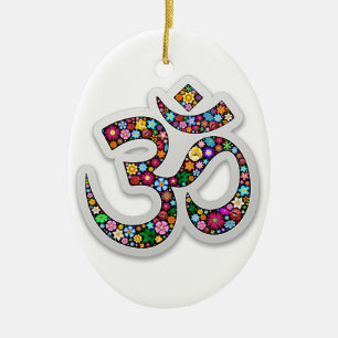 Adorno De Cerámica Arte del símbolo floral Namaste