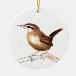 Adorno De Cerámica Arte del Wren de Carolina