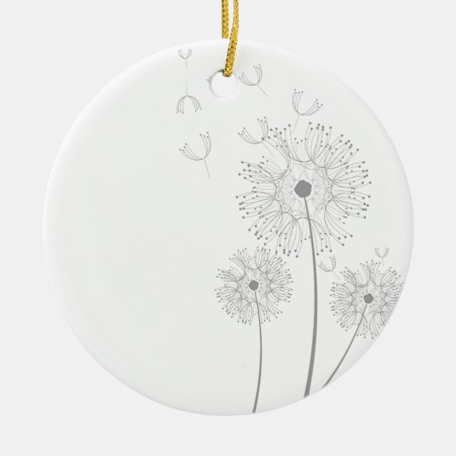Adorno De Cerámica Arte floral puro de Dandelia (Frente)