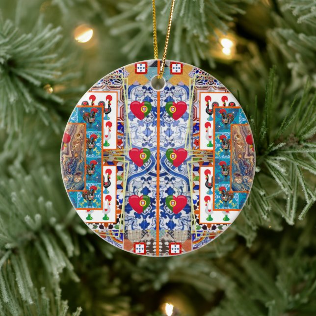 Adorno De Cerámica Arte folclórico de Portugal (Árbol)