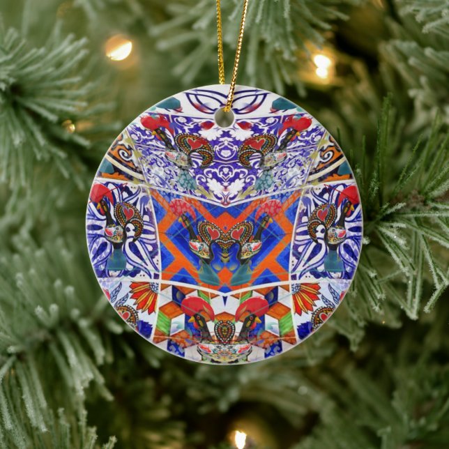 Adorno De Cerámica Arte folclórico de Portugal (Árbol)