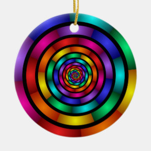 Adorno De Cerámica Arte fractal moderno y psicodélico