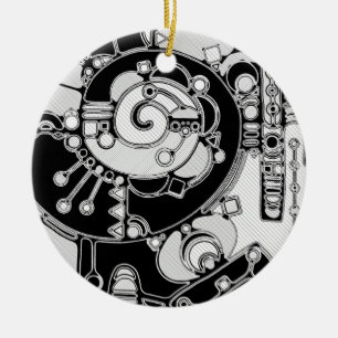 Adorno De Cerámica Arte Geométrico Blanco Y Negro 4