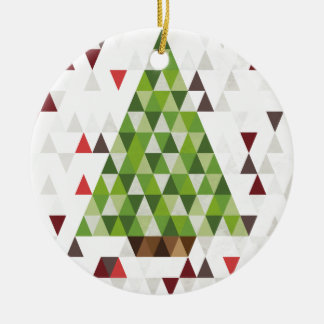 Adorno De Cerámica Arte geométrico moderno del árbol de navidad