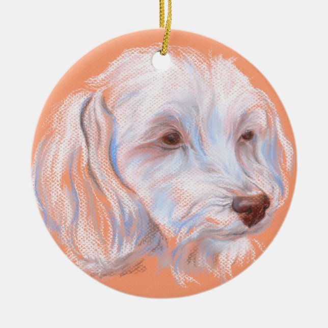 Adorno De Cerámica Arte Maltipoo Dog Pastel (Frente)